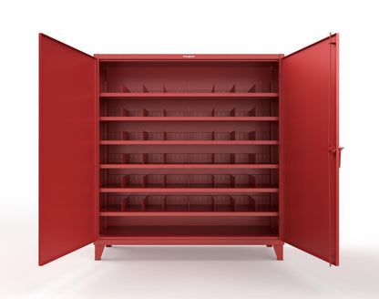Extreme Duty 12 GA Cabinet with 6 Shelves, Shelf Dividers - 72 In. W x 24 In. D x 78 In. H - 66-246PH-42VD-3001