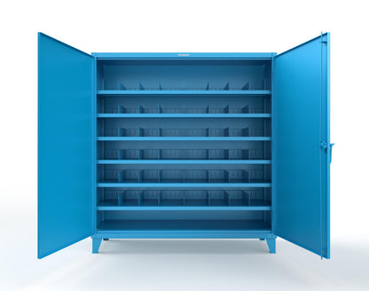 Extreme Duty 12 GA Cabinet with 6 Shelves, Shelf Dividers - 72 In. W x 24 In. D x 78 In. H - 66-246PH-42VD-5012