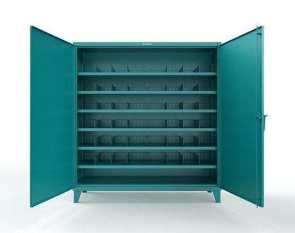 Extreme Duty 12 GA Cabinet with 6 Shelves, Shelf Dividers - 72 In. W x 24 In. D x 78 In. H - 66-246PH-42VD-5021