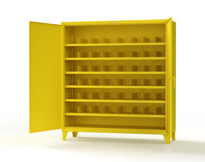 Extreme Duty 12 GA Cabinet with 6 Shelves, Shelf Dividers - 72 In. W x 24 In. D x 78 In. H - 66-246PH-42VD-1021