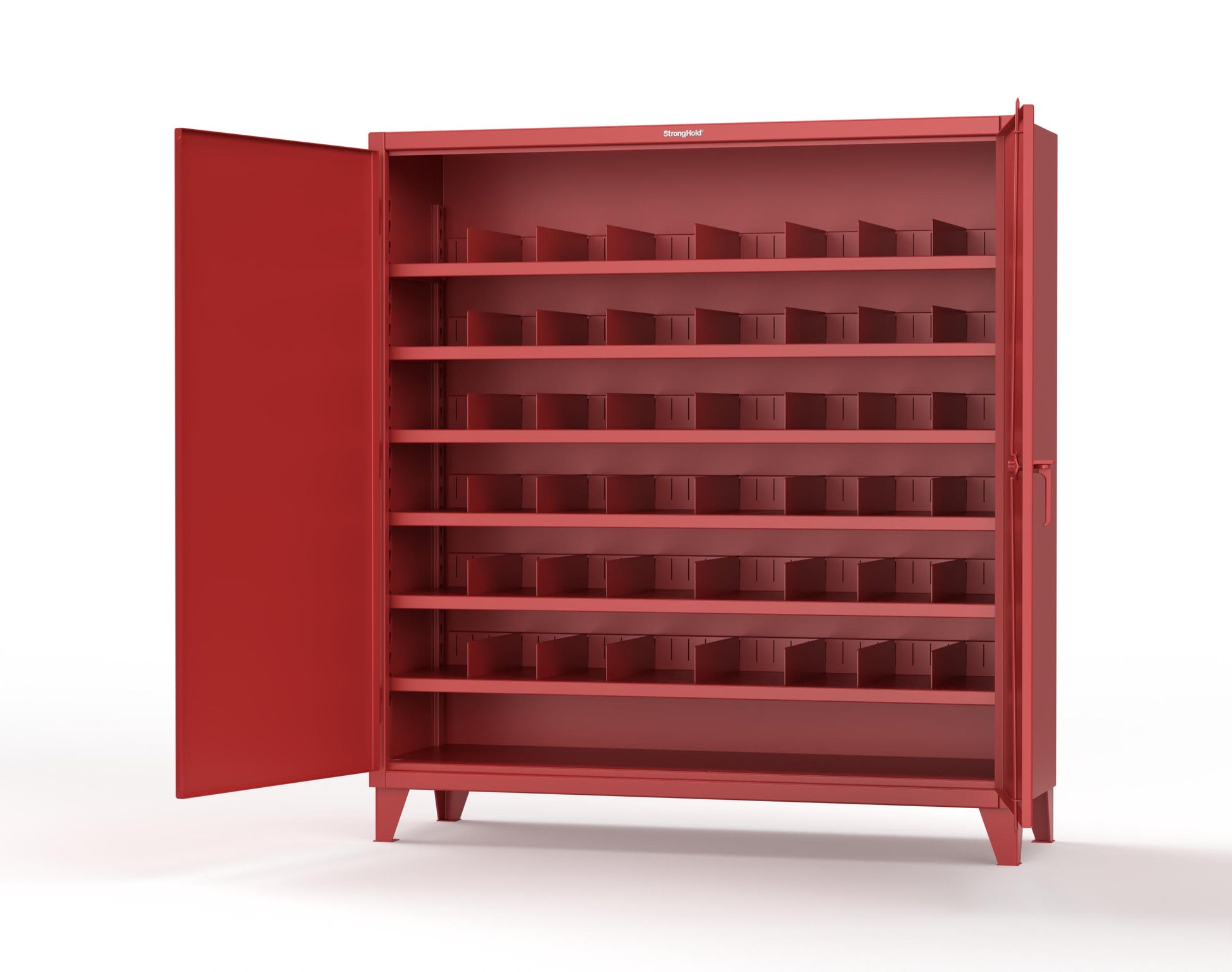 Extreme Duty 12 GA Cabinet with 6 Shelves, Shelf Dividers - 72 In. W x 24 In. D x 78 In. H - 66-246PH-42VD-3001