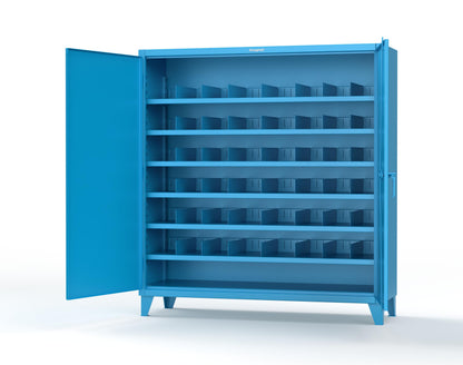 Extreme Duty 12 GA Cabinet with 6 Shelves, Shelf Dividers - 72 In. W x 24 In. D x 78 In. H - 66-246PH-42VD-5012
