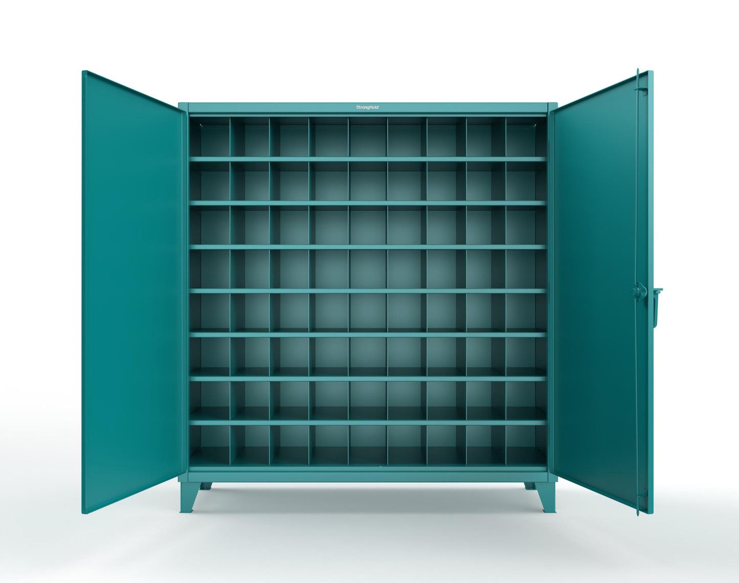 Extreme Duty 12 GA Cabinet with 72 Pigeonholes - 72 in. W x 24 in. D x 78 in. H - 66-247-72OP-5021