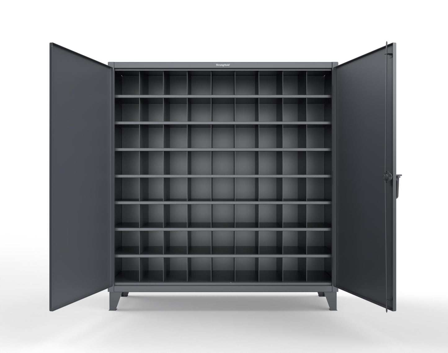 Extreme Duty 12 GA Cabinet with 72 Pigeonholes - 72 in. W x 24 in. D x 78 in. H - 66-247-72OP-7024
