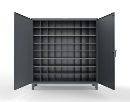 Extreme Duty 12 GA Cabinet with 72 Pigeonholes - 72 in. W x 24 in. D x 78 in. H - 66-247-72OP-7024