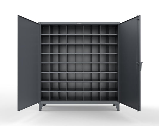 Extreme Duty 12 GA Cabinet with 72 Pigeonholes - 72 in. W x 24 in. D x 78 in. H - 66-247-72OP-7024