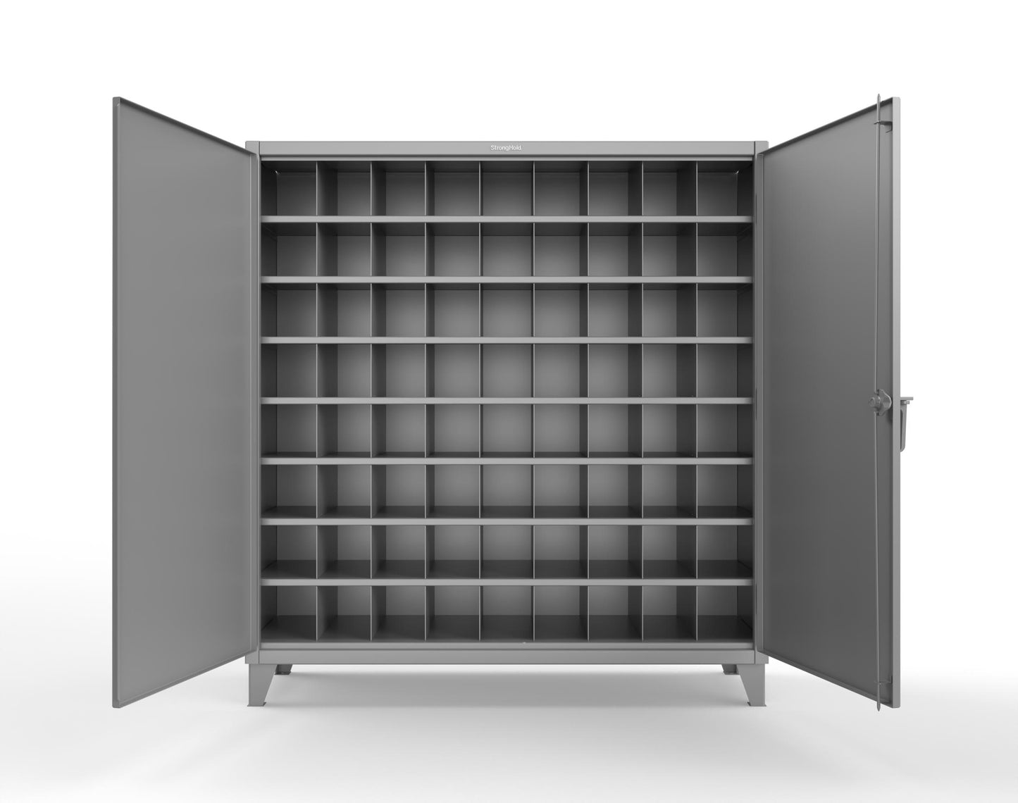 Extreme Duty 12 GA Cabinet with 72 Pigeonholes - 72 in. W x 24 in. D x 78 in. H - 66-247-72OP-7037