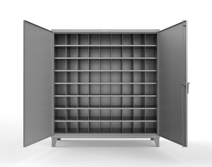 Extreme Duty 12 GA Cabinet with 72 Pigeonholes - 72 in. W x 24 in. D x 78 in. H - 66-247-72OP-7037