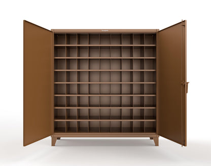 Extreme Duty 12 GA Cabinet with 72 Pigeonholes - 72 in. W x 24 in. D x 78 in. H - 66-247-72OP-8008