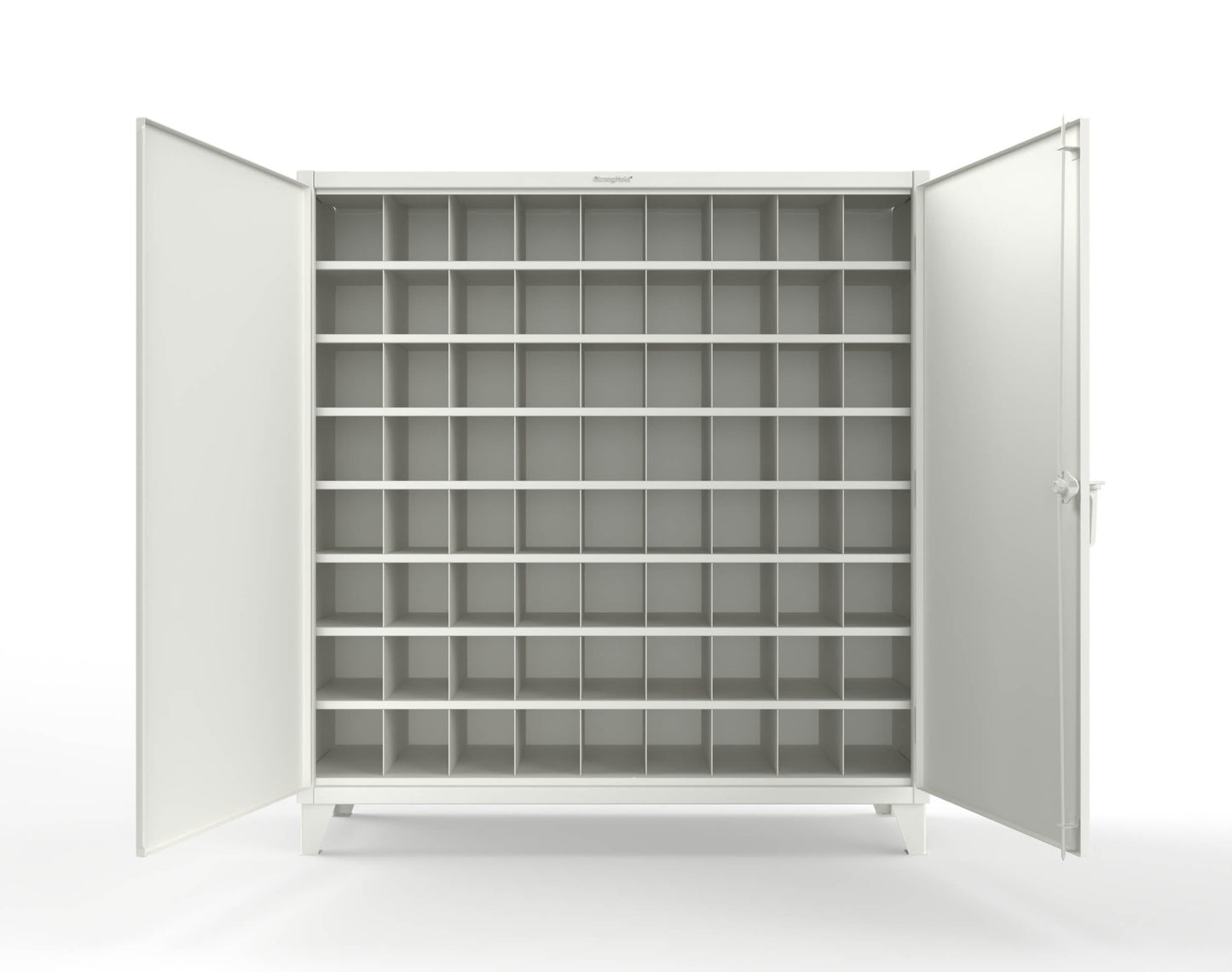 Extreme Duty 12 GA Cabinet with 72 Pigeonholes - 72 in. W x 24 in. D x 78 in. H - 66-247-72OP-9003