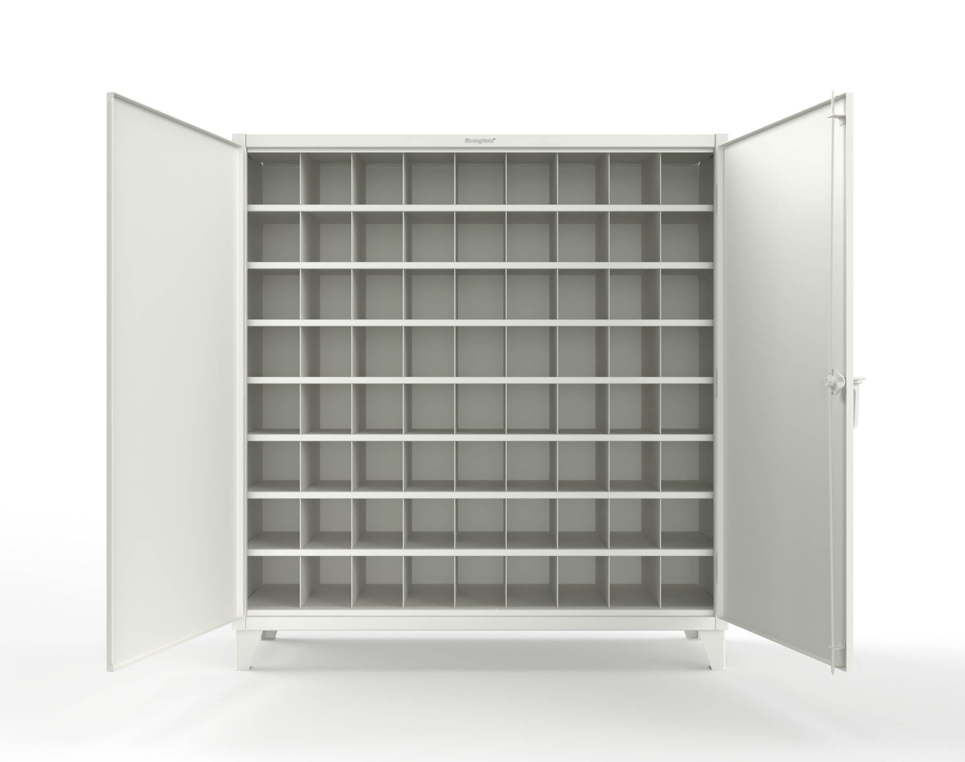 Extreme Duty 12 GA Cabinet with 72 Pigeonholes - 72 in. W x 24 in. D x 78 in. H - 66-247-72OP-9003