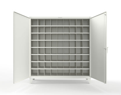 Extreme Duty 12 GA Cabinet with 72 Pigeonholes - 72 in. W x 24 in. D x 78 in. H - 66-247-72OP-9003