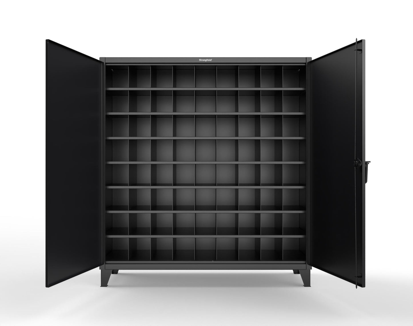 Extreme Duty 12 GA Cabinet with 72 Pigeonholes - 72 in. W x 24 in. D x 78 in. H - 66-247-72OP-9005