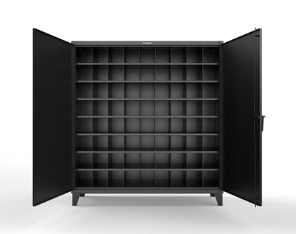 Extreme Duty 12 GA Cabinet with 72 Pigeonholes - 72 in. W x 24 in. D x 78 in. H - 66-247-72OP-9005