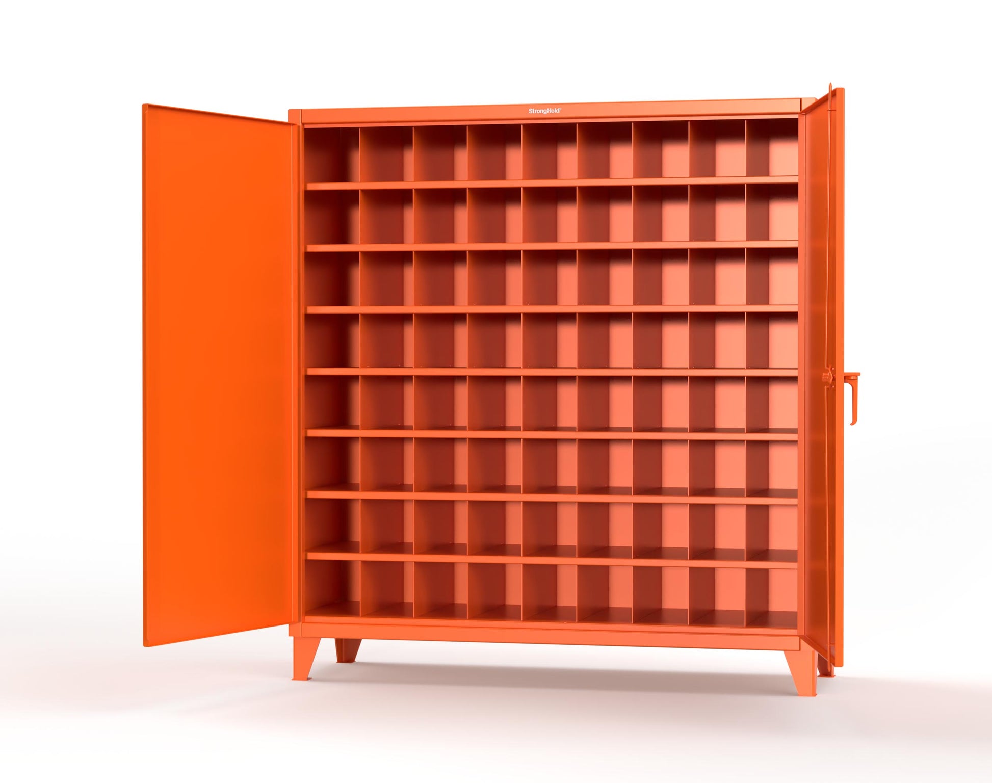 Extreme Duty 12 GA Cabinet with 72 Pigeonholes - 72 in. W x 24 in. D x 78 in. H - 66-247-72OP-2009