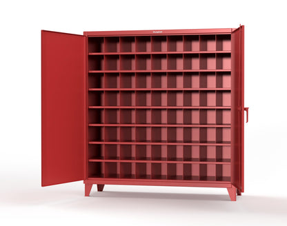 Extreme Duty 12 GA Cabinet with 72 Pigeonholes - 72 in. W x 24 in. D x 78 in. H - 66-247-72OP-3001