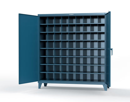 Extreme Duty 12 GA Cabinet with 72 Pigeonholes - 72 in. W x 24 in. D x 78 in. H - 66-247-72OP-5001