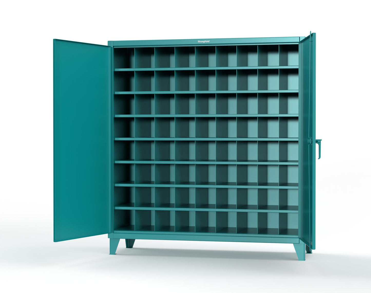 Extreme Duty 12 GA Cabinet with 72 Pigeonholes - 72 in. W x 24 in. D x 78 in. H - 66-247-72OP-5021