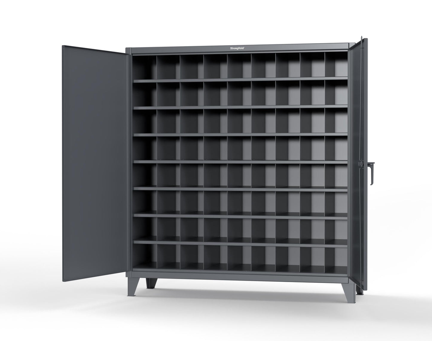 Extreme Duty 12 GA Cabinet with 72 Pigeonholes - 72 in. W x 24 in. D x 78 in. H - 66-247-72OP-7024