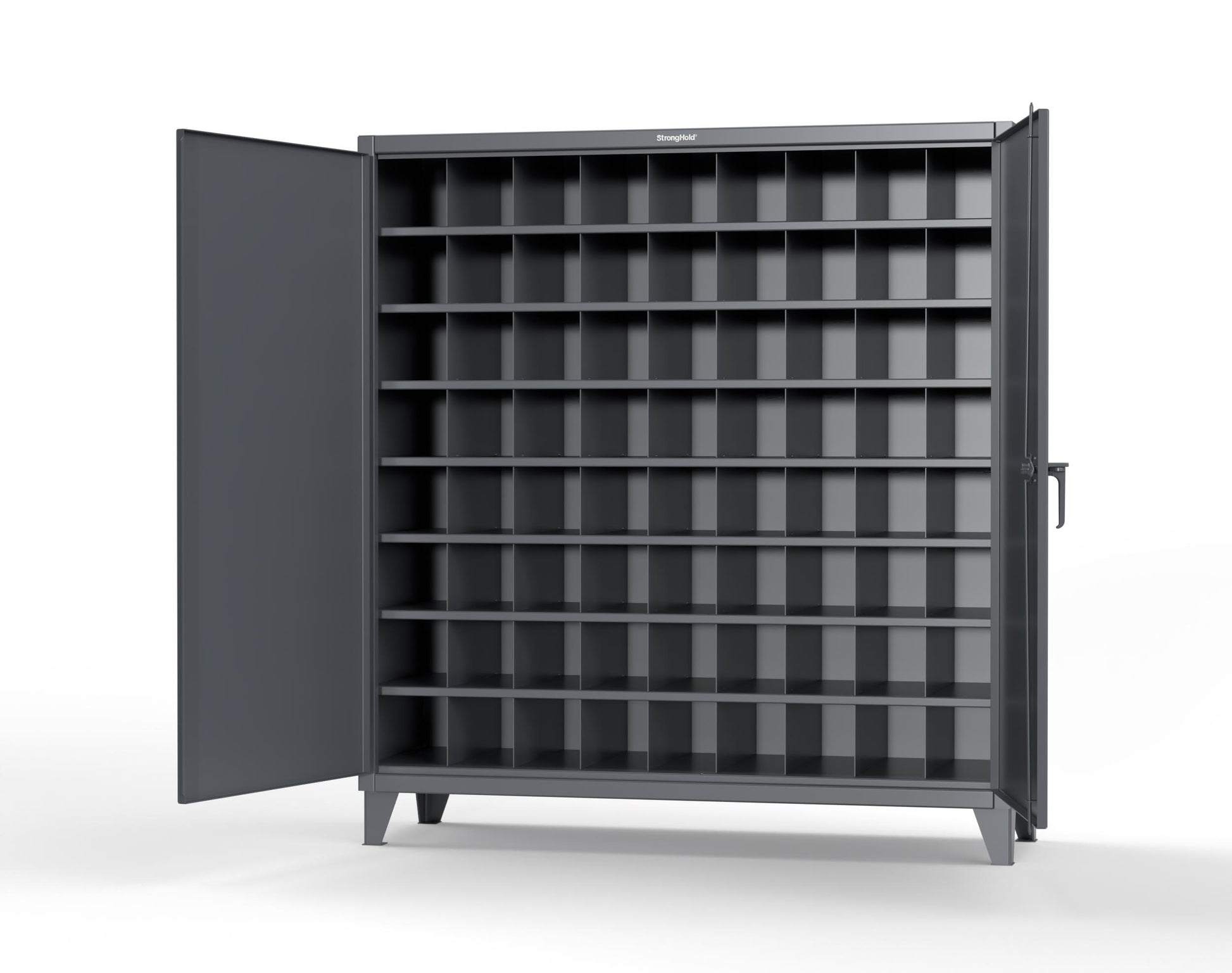 Extreme Duty 12 GA Cabinet with 72 Pigeonholes - 72 in. W x 24 in. D x 78 in. H - 66-247-72OP-7024