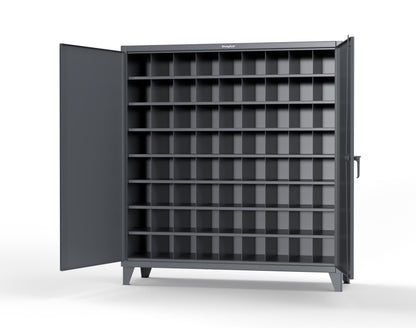Extreme Duty 12 GA Cabinet with 72 Pigeonholes - 72 in. W x 24 in. D x 78 in. H - 66-247-72OP-7024