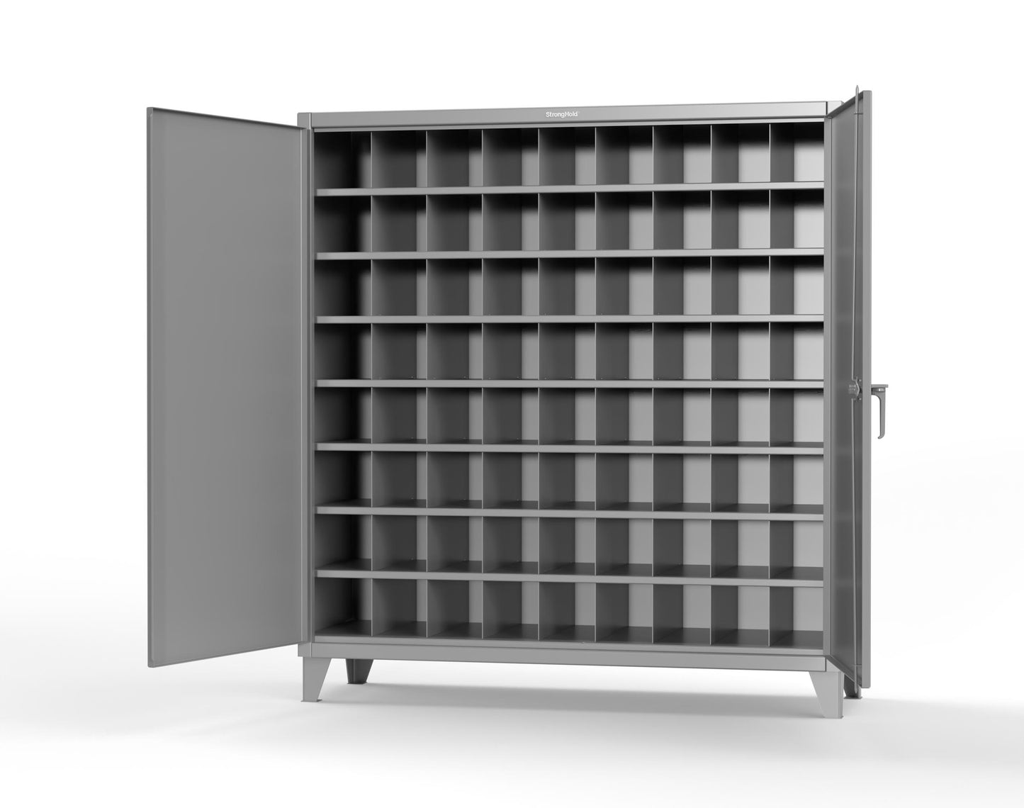 Extreme Duty 12 GA Cabinet with 72 Pigeonholes - 72 in. W x 24 in. D x 78 in. H - 66-247-72OP-7037