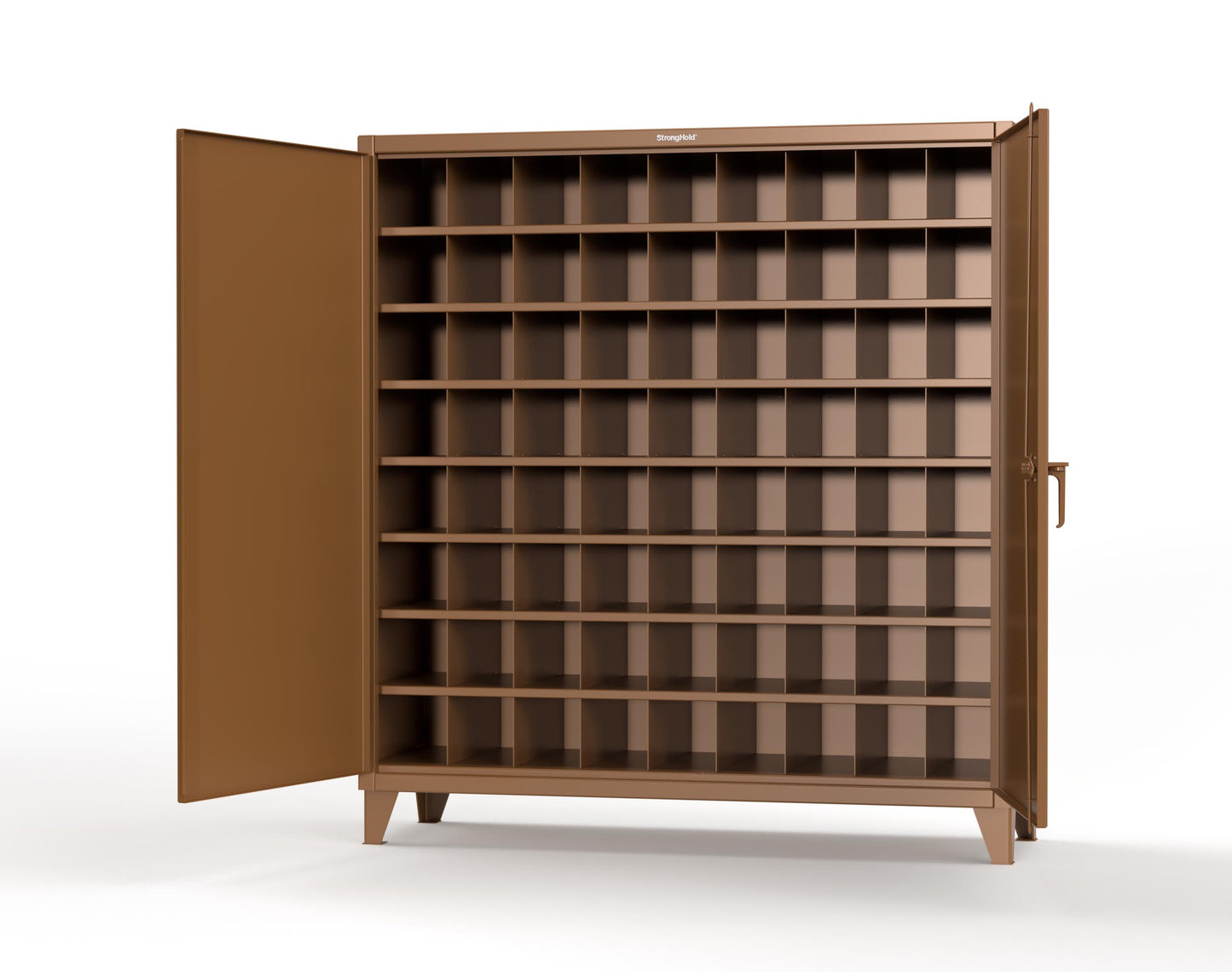Extreme Duty 12 GA Cabinet with 72 Pigeonholes - 72 in. W x 24 in. D x 78 in. H - 66-247-72OP-8008