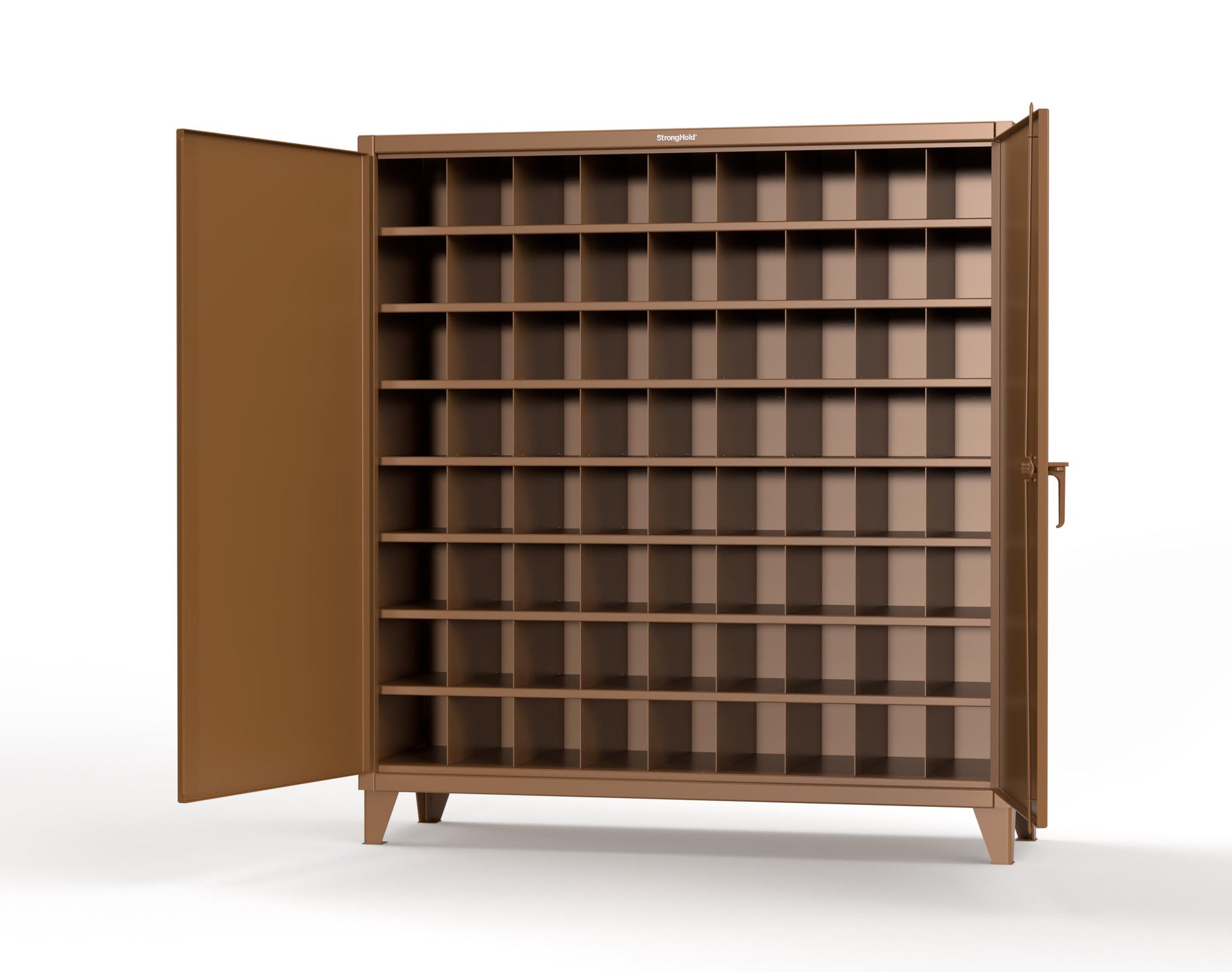 Extreme Duty 12 GA Cabinet with 72 Pigeonholes - 72 in. W x 24 in. D x 78 in. H - 66-247-72OP-8008