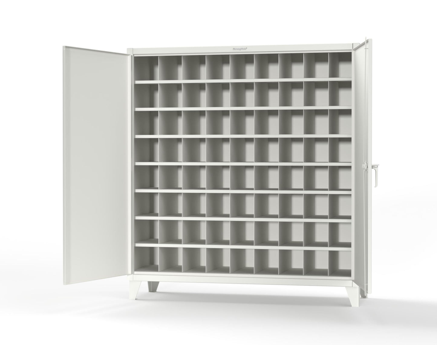 Extreme Duty 12 GA Cabinet with 72 Pigeonholes - 72 in. W x 24 in. D x 78 in. H - 66-247-72OP-9003