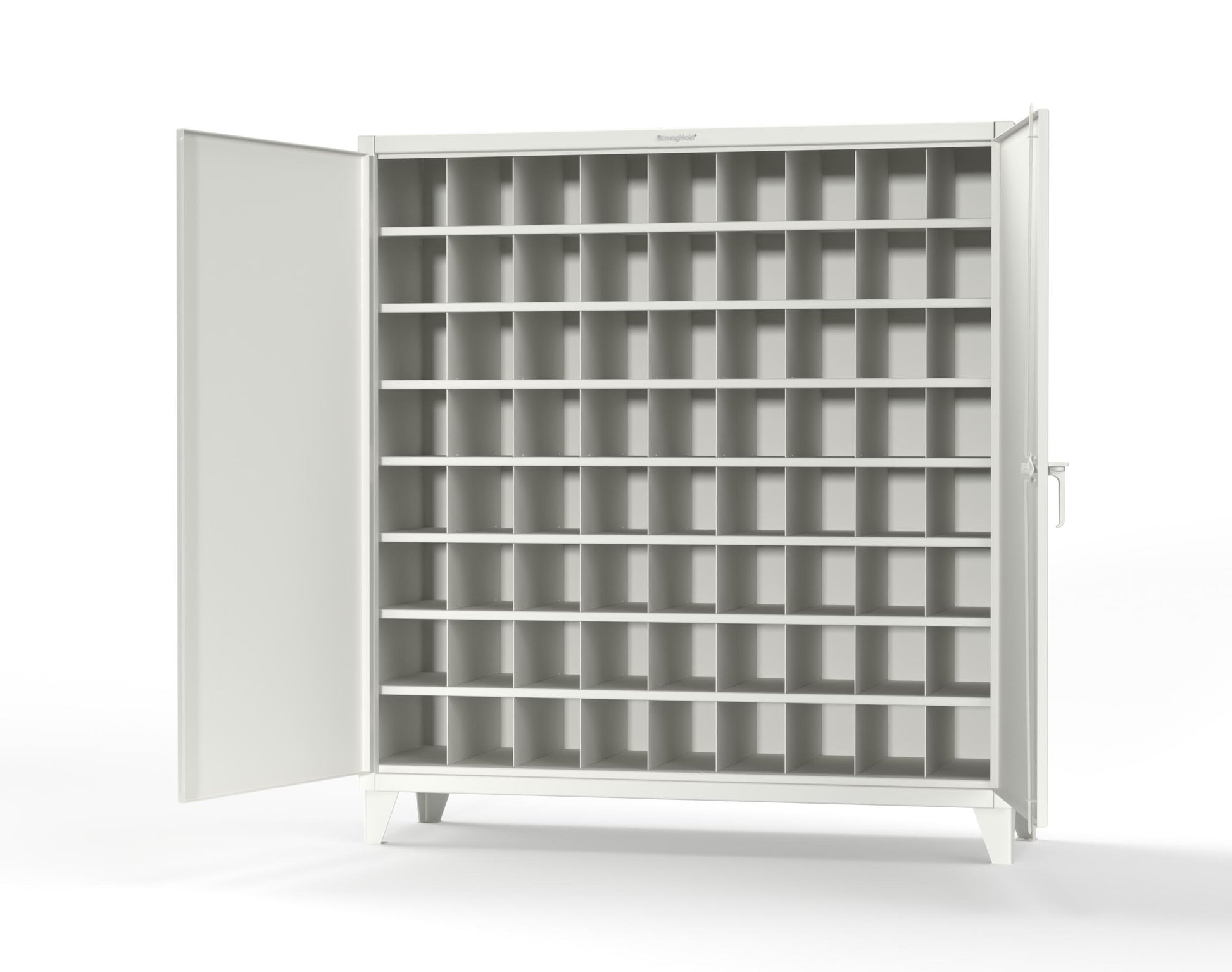 Extreme Duty 12 GA Cabinet with 72 Pigeonholes - 72 in. W x 24 in. D x 78 in. H - 66-247-72OP-9003