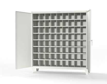 Extreme Duty 12 GA Cabinet with 72 Pigeonholes - 72 in. W x 24 in. D x 78 in. H - 66-247-72OP-9003