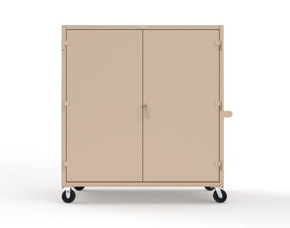 Extreme Duty 12 GA Mobile Rigging Cabinet with Welded Hooks, 3 Drawers, Hanger Rods - 72 in. W x 30 in. D x 80 in. H - 66-303-3DB-RODS-HKS-CA-1019