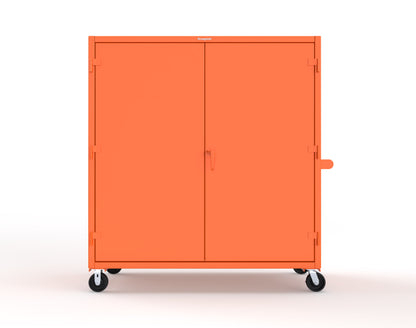 Extreme Duty 12 GA Mobile Rigging Cabinet with Welded Hooks, 3 Drawers, Hanger Rods - 72 in. W x 30 in. D x 80 in. H - 66-303-3DB-RODS-HKS-CA-2009