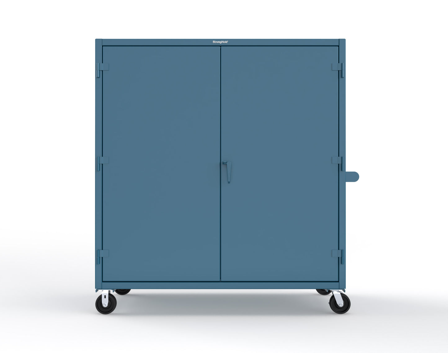 Extreme Duty 12 GA Mobile Rigging Cabinet with Welded Hooks, 3 Drawers, Hanger Rods - 72 in. W x 30 in. D x 80 in. H - 66-303-3DB-RODS-HKS-CA-5001