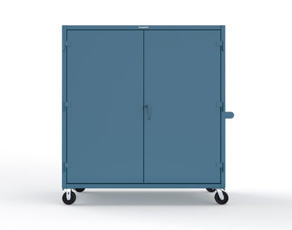 Extreme Duty 12 GA Mobile Rigging Cabinet with Welded Hooks, 3 Drawers, Hanger Rods - 72 in. W x 30 in. D x 80 in. H - 66-303-3DB-RODS-HKS-CA-5001