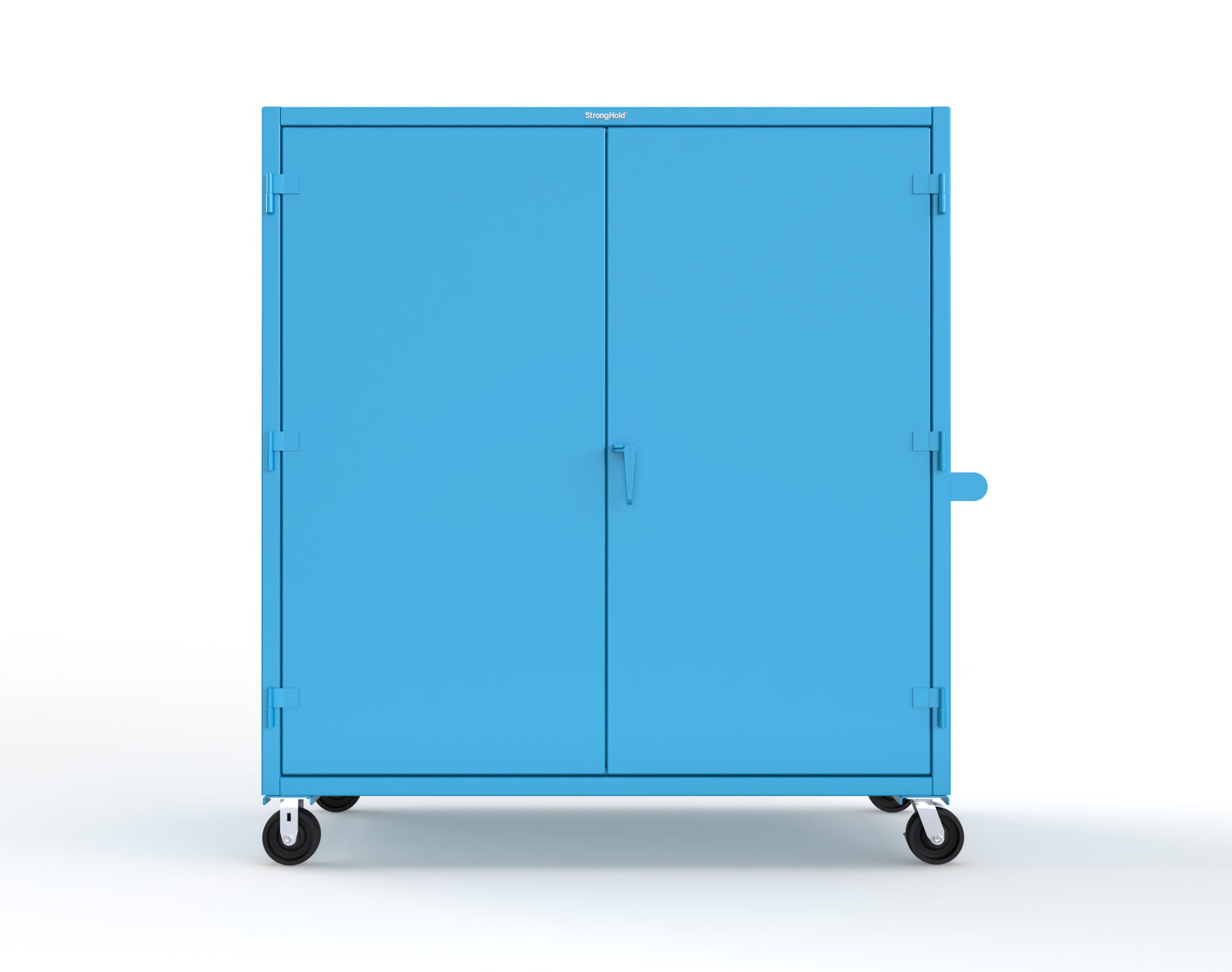 Extreme Duty 12 GA Mobile Rigging Cabinet with Welded Hooks, 3 Drawers, Hanger Rods - 72 in. W x 30 in. D x 80 in. H - 66-303-3DB-RODS-HKS-CA-5012