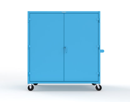 Extreme Duty 12 GA Mobile Rigging Cabinet with Welded Hooks, 3 Drawers, Hanger Rods - 72 in. W x 30 in. D x 80 in. H - 66-303-3DB-RODS-HKS-CA-5012