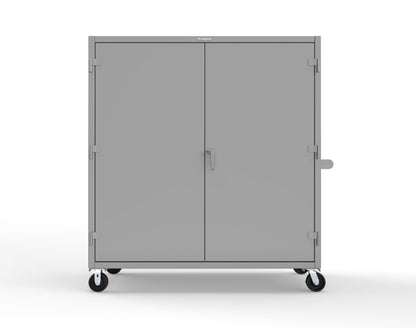 Extreme Duty 12 GA Mobile Rigging Cabinet with Welded Hooks, 3 Drawers, Hanger Rods - 72 in. W x 30 in. D x 80 in. H - 66-303-3DB-RODS-HKS-CA-7037