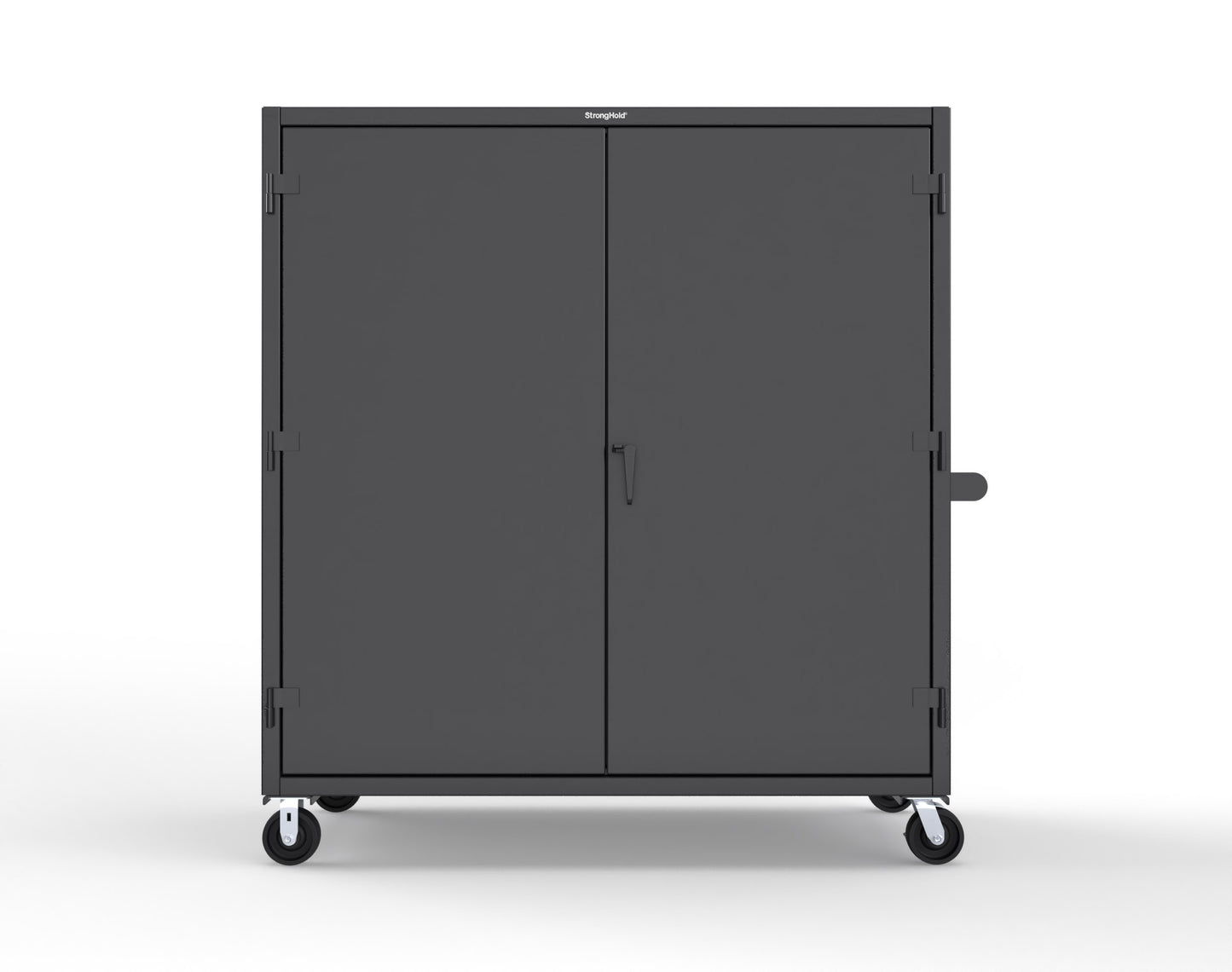 Extreme Duty 12 GA Mobile Rigging Cabinet with Welded Hooks, 3 Drawers, Hanger Rods - 72 in. W x 30 in. D x 80 in. H - 66-303-3DB-RODS-HKS-CA-9005