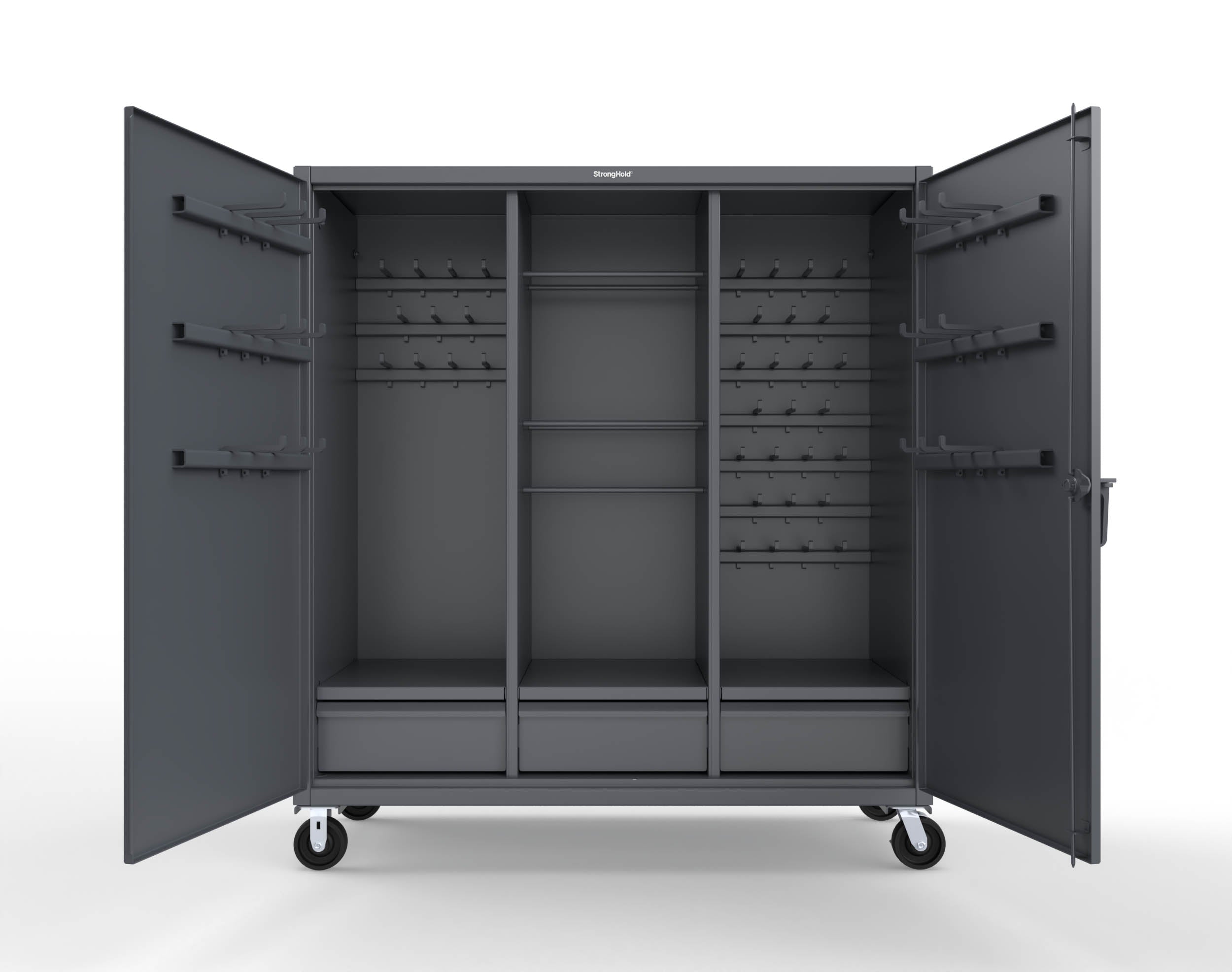 Extreme Duty 12 GA Mobile Rigging Cabinet with Welded Hooks, 3