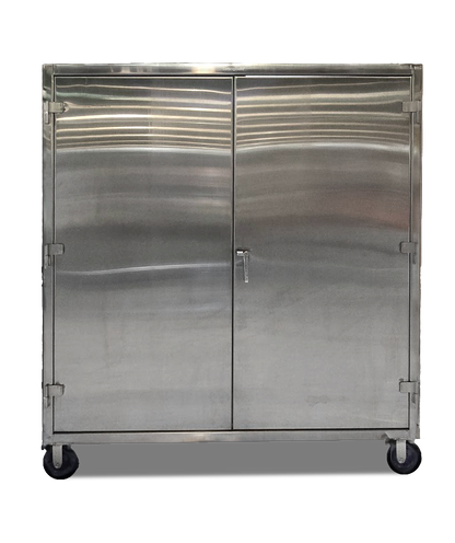 Custom Extreme Duty 12 GA Stainless Steel Cabinet with 6 Shelves - 72 In. W x 36 In. D x 78 In. H with Casters