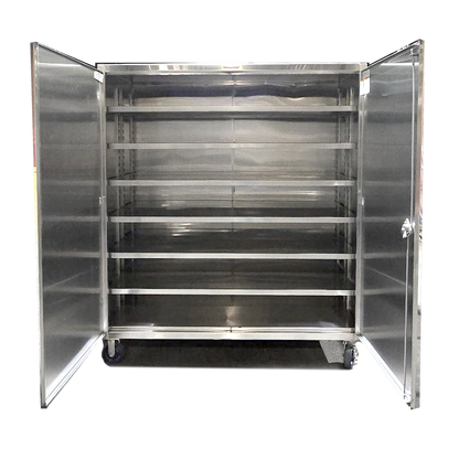 Custom Extreme Duty 12 GA Stainless Steel Cabinet with 6 Shelves - 72 In. W x 36 In. D x 78 In. H with Casters