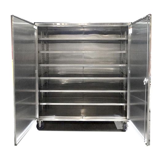 Custom Extreme Duty 12 GA Stainless Steel Cabinet with 6 Shelves - 72 In. W x 36 In. D x 78 In. H with Casters