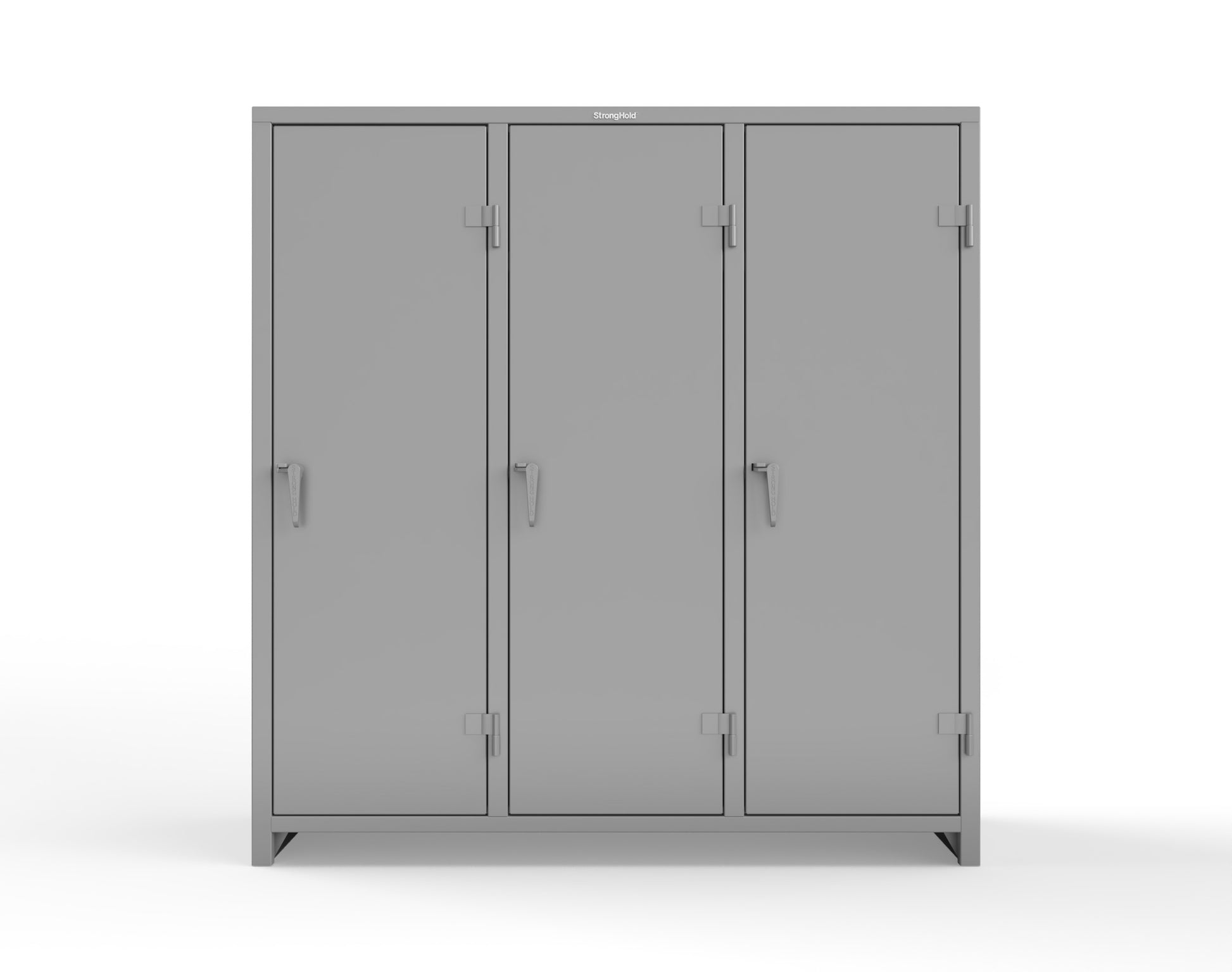 Extra Heavy Duty 14 GA Single-Tier Locker with Shelf and Hanger Rod, 3 Compartments - 72in. W x 24 in. D x 75 in. H - 66-3D-24-1T-L-7037
