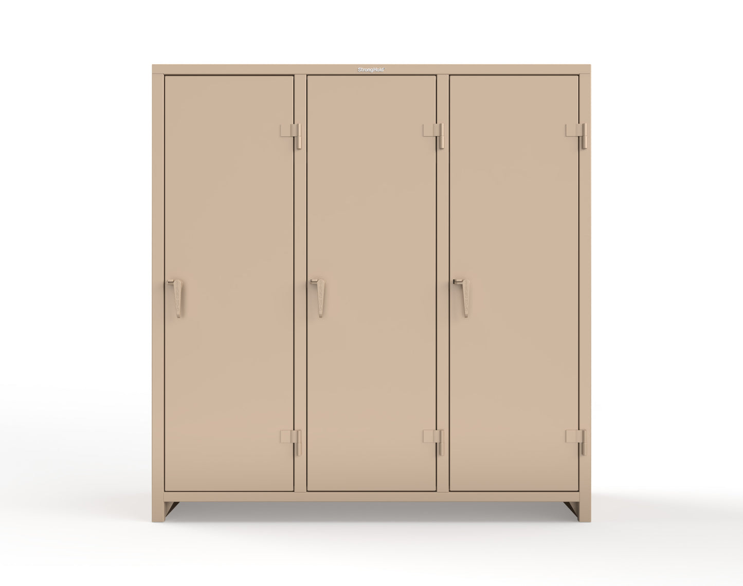 Extra Heavy Duty 14 GA Single-Tier Locker with Shelf and Hanger Rod, 3 Compartments - 72in. W x 24 in. D x 75 in. H - 66-3D-24-1T-L-1019