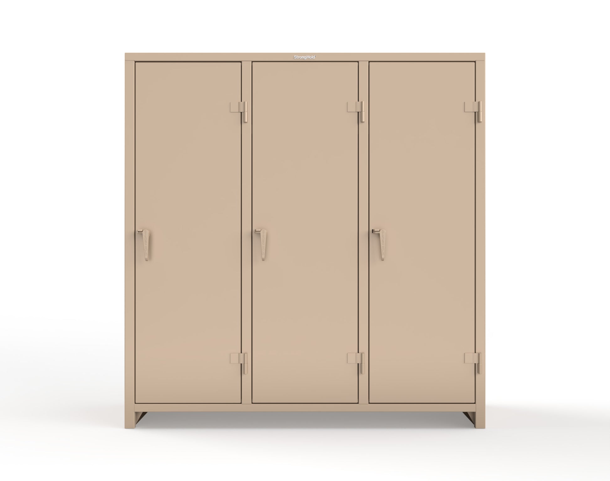 Extra Heavy Duty 14 GA Single-Tier Locker with Shelf and Hanger Rod, 3 Compartments - 72in. W x 24 in. D x 75 in. H - 66-3D-24-1T-L-1019