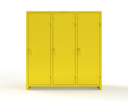 Extra Heavy Duty 14 GA Single-Tier Locker with Shelf and Hanger Rod, 3 Compartments - 72in. W x 24 in. D x 75 in. H - 66-3D-24-1T-L-1023