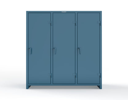 Extra Heavy Duty 14 GA Single-Tier Locker with Shelf and Hanger Rod, 3 Compartments - 72in. W x 24 in. D x 75 in. H - 66-3D-24-1T-L-5010