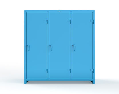 Extra Heavy Duty 14 GA Single-Tier Locker with Shelf and Hanger Rod, 3 Compartments - 72in. W x 24 in. D x 75 in. H - 66-3D-24-1T-L-5012