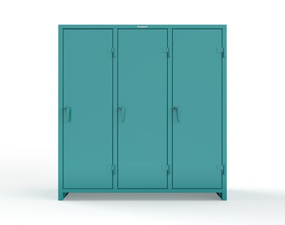 Extra Heavy Duty 14 GA Single-Tier Locker with Shelf and Hanger Rod, 3 Compartments - 72in. W x 24 in. D x 75 in. H - 66-3D-24-1T-L-5021